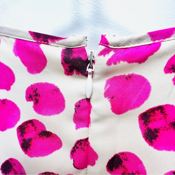 THE LIMITED Pink Off White Leopard Satin Sheath Dress 3/4 Sleeve Size 4 - Picture 11 of 14